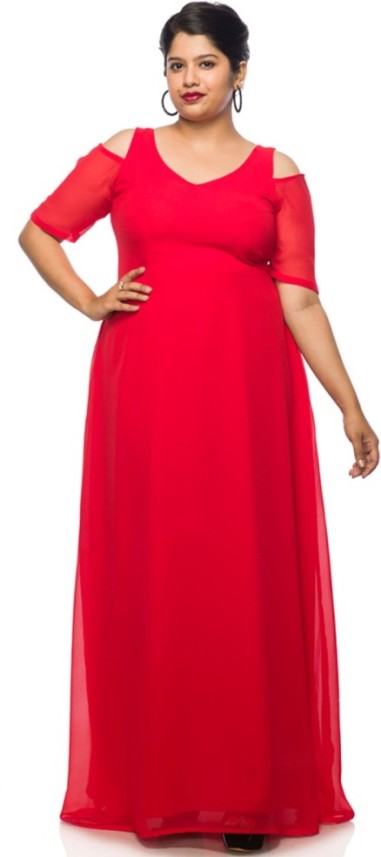 XXLLENT Women Maxi Red Dress - Buy ...